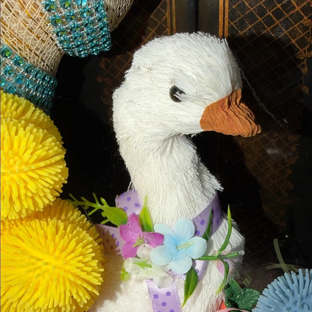 Colorful Easter Wreath with Plush Accents